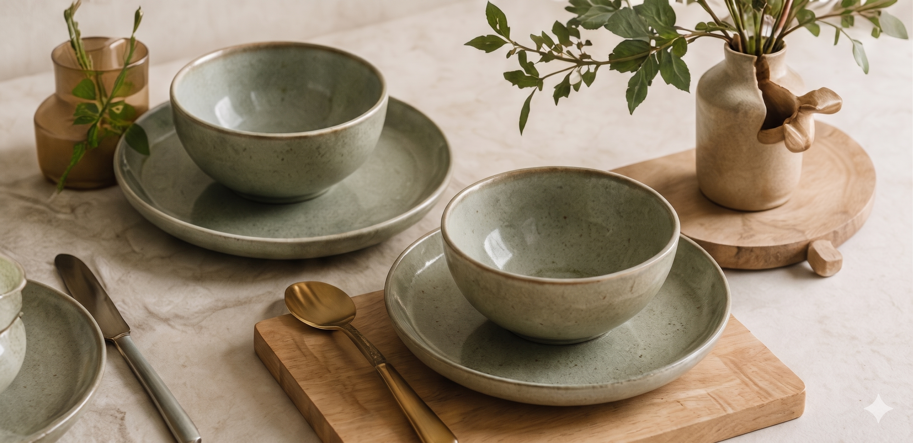 Earthy ceramic dinnerware for a timeless look