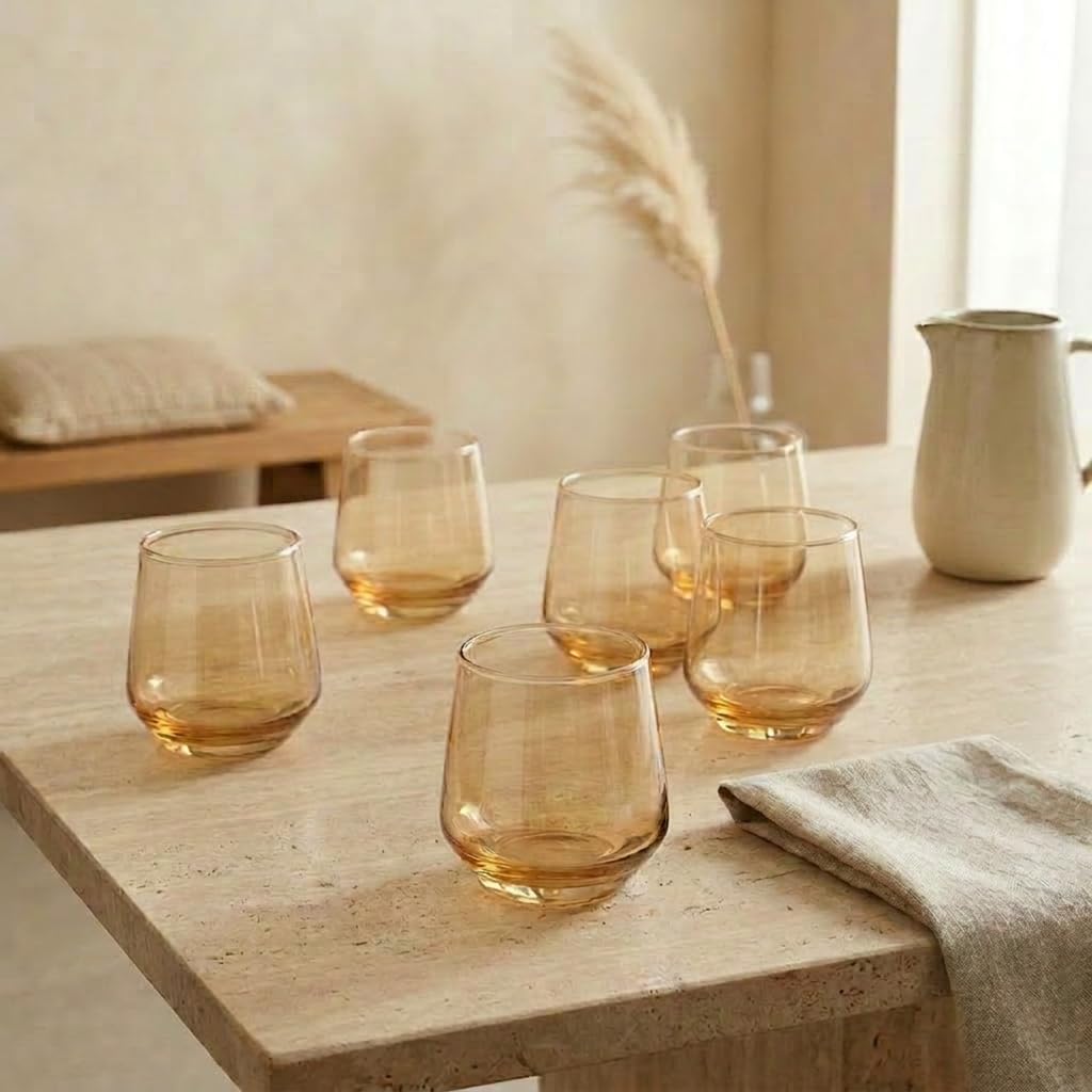 Golden Whiskey Glasses 270 ml – Set of 6 Pcs  - image 3