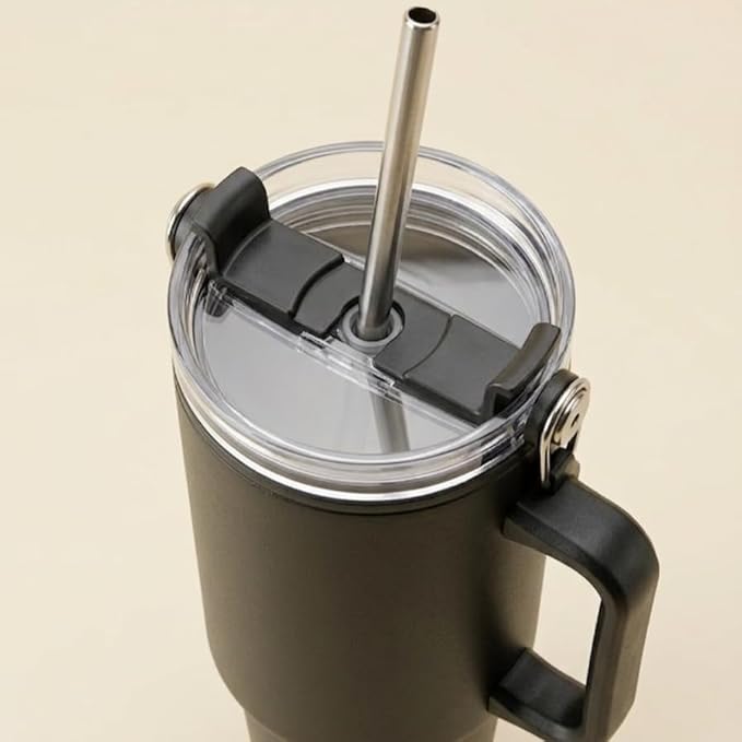 Tumbler with Straw & Side Handle 1.2L - Black - image 2