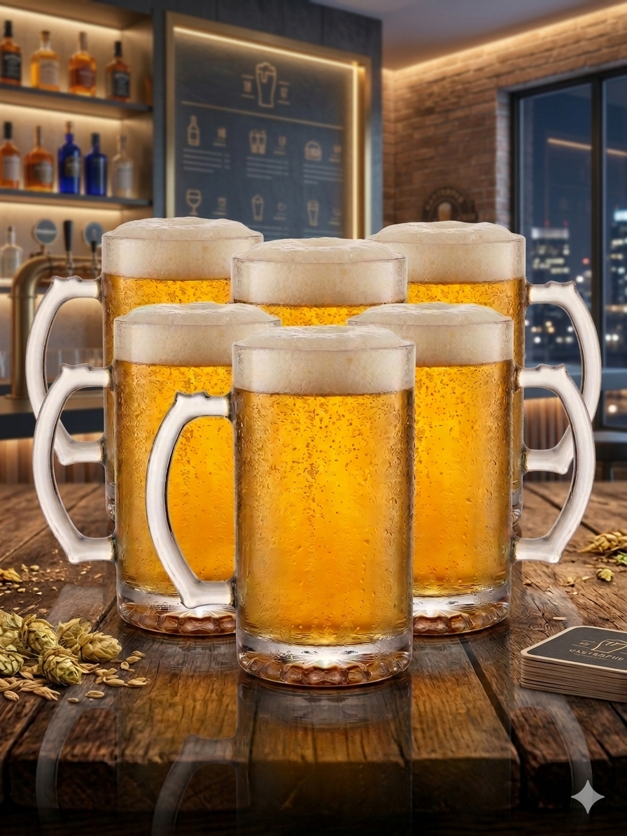 Comfort Notched Grip Beer Mug Set of 6, 440 ml Each - image 3