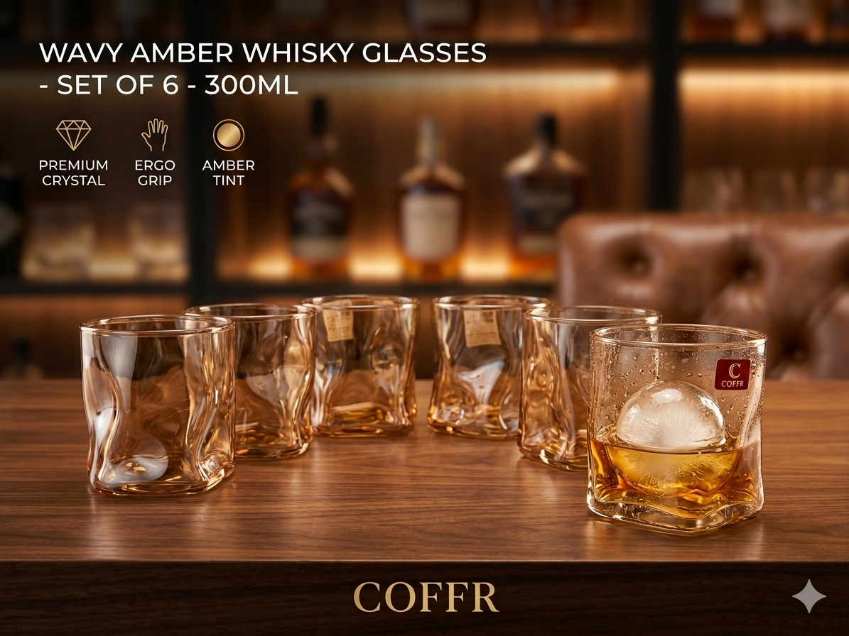 300 ml Wavy Whisky Glass Set of 6  - image 2