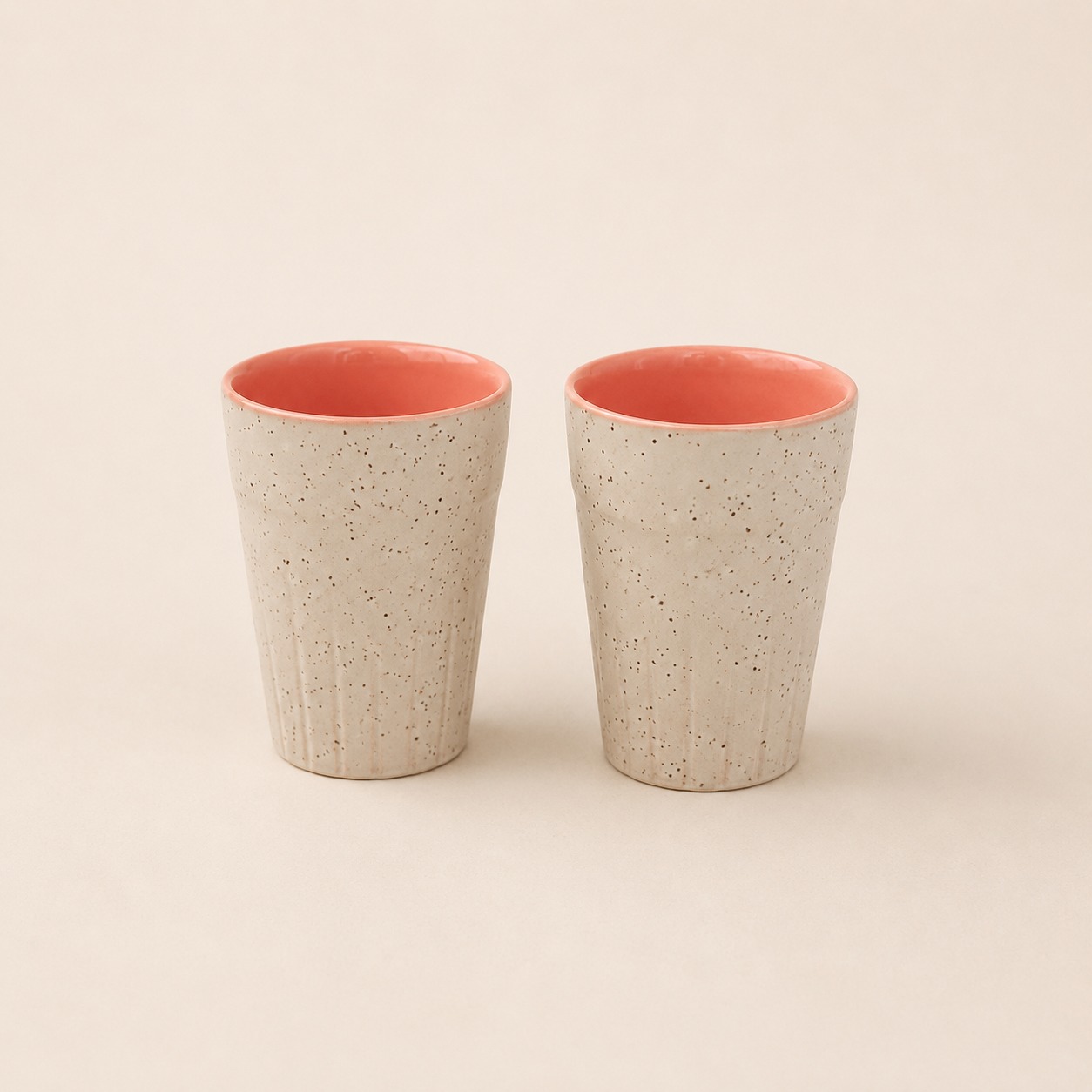 White & Pink - Set of 2 Ceramic Kulhad/Kulhar - image 1