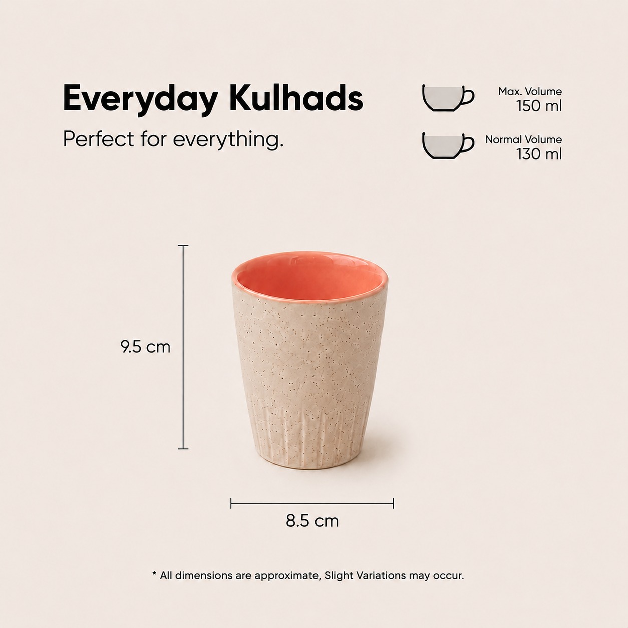 White & Pink - Set of 2 Ceramic Kulhad/Kulhar - image 3
