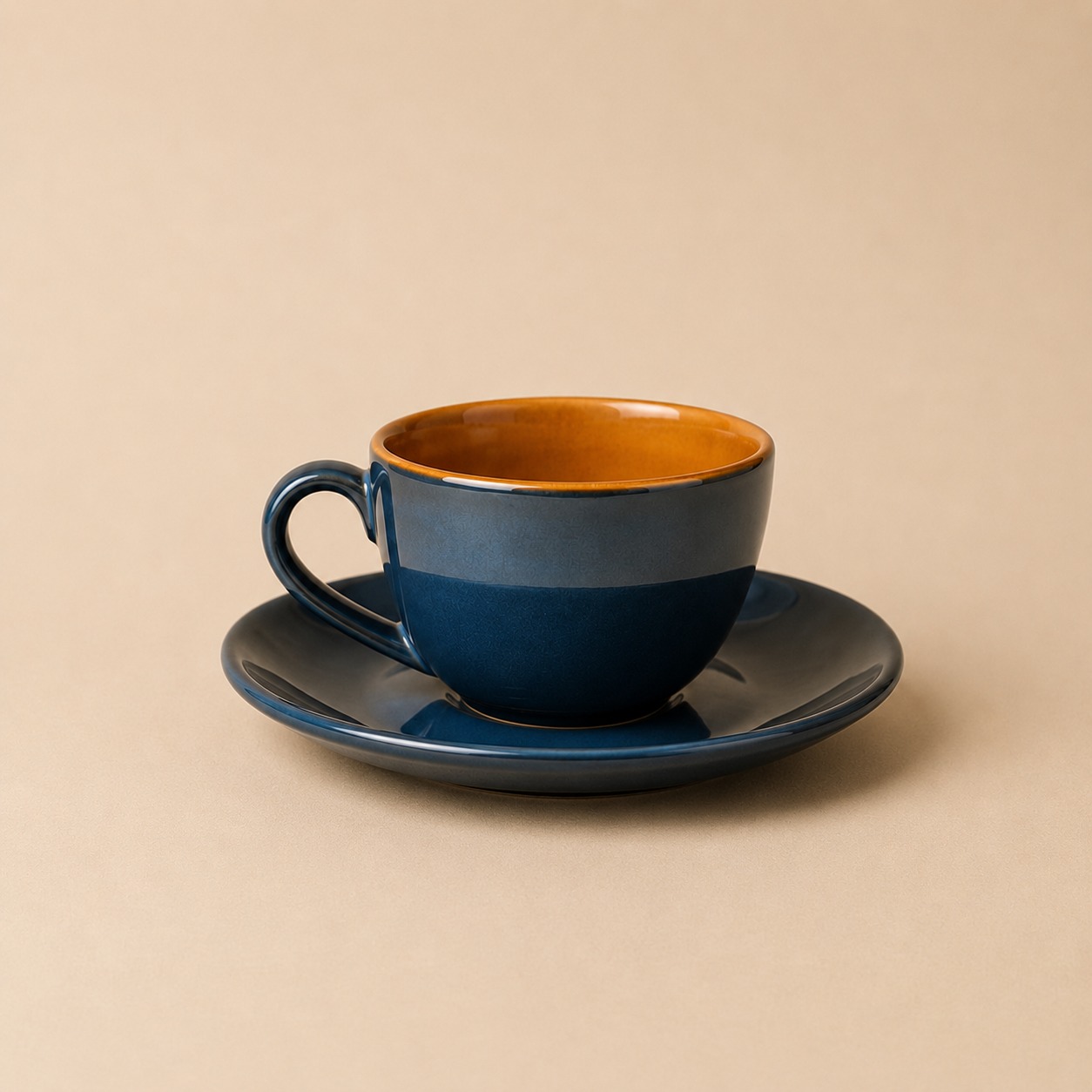 Reactive Blue - Set Of 1 Ceramic Coffee Cup & Saucer  - image 5