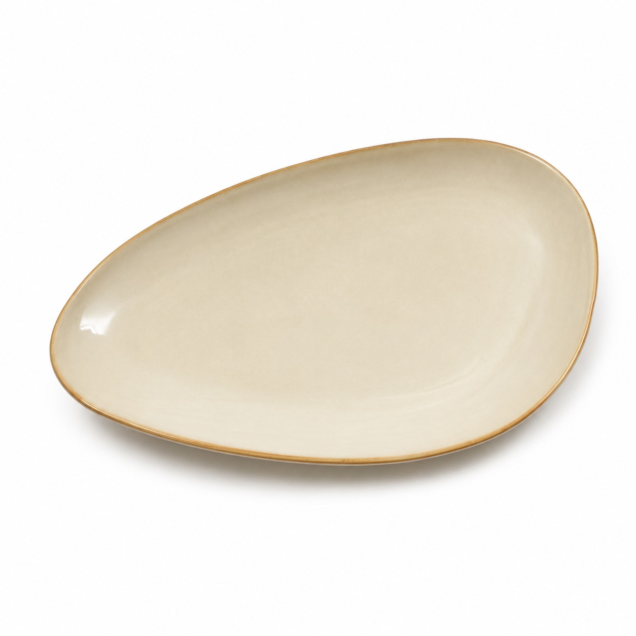 Beige  Ceramic Oval Snacks & Serving Plate - Large - image 2