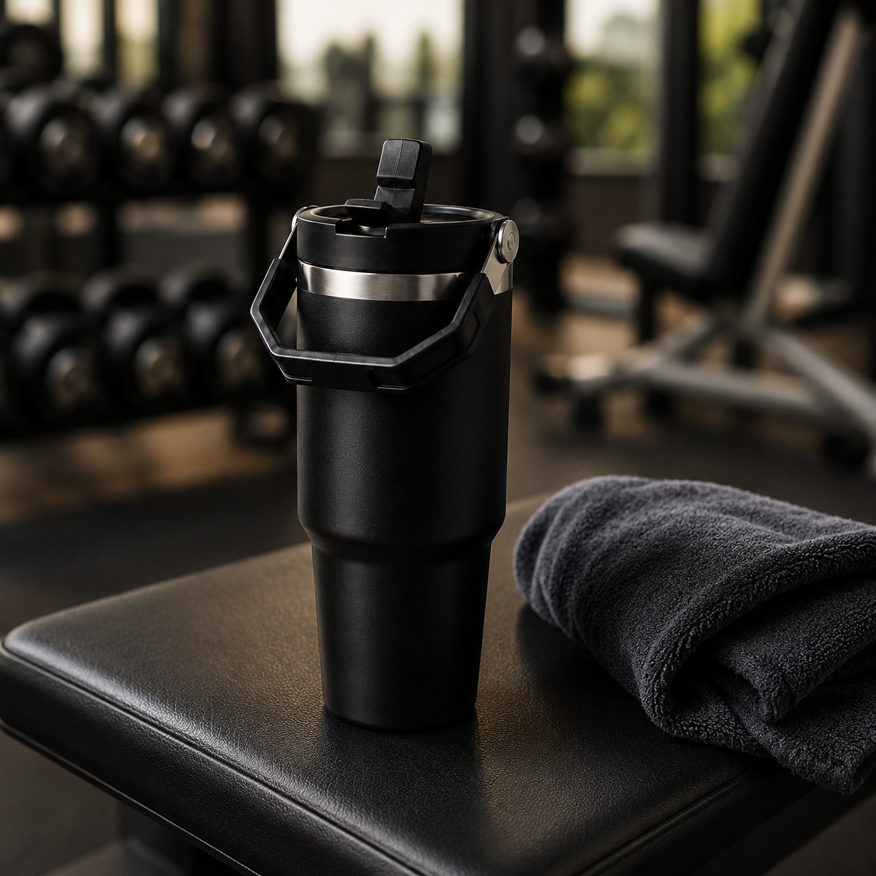  Black - 900 ML Stainless steel tumbler with Lid & Straw  - image 5