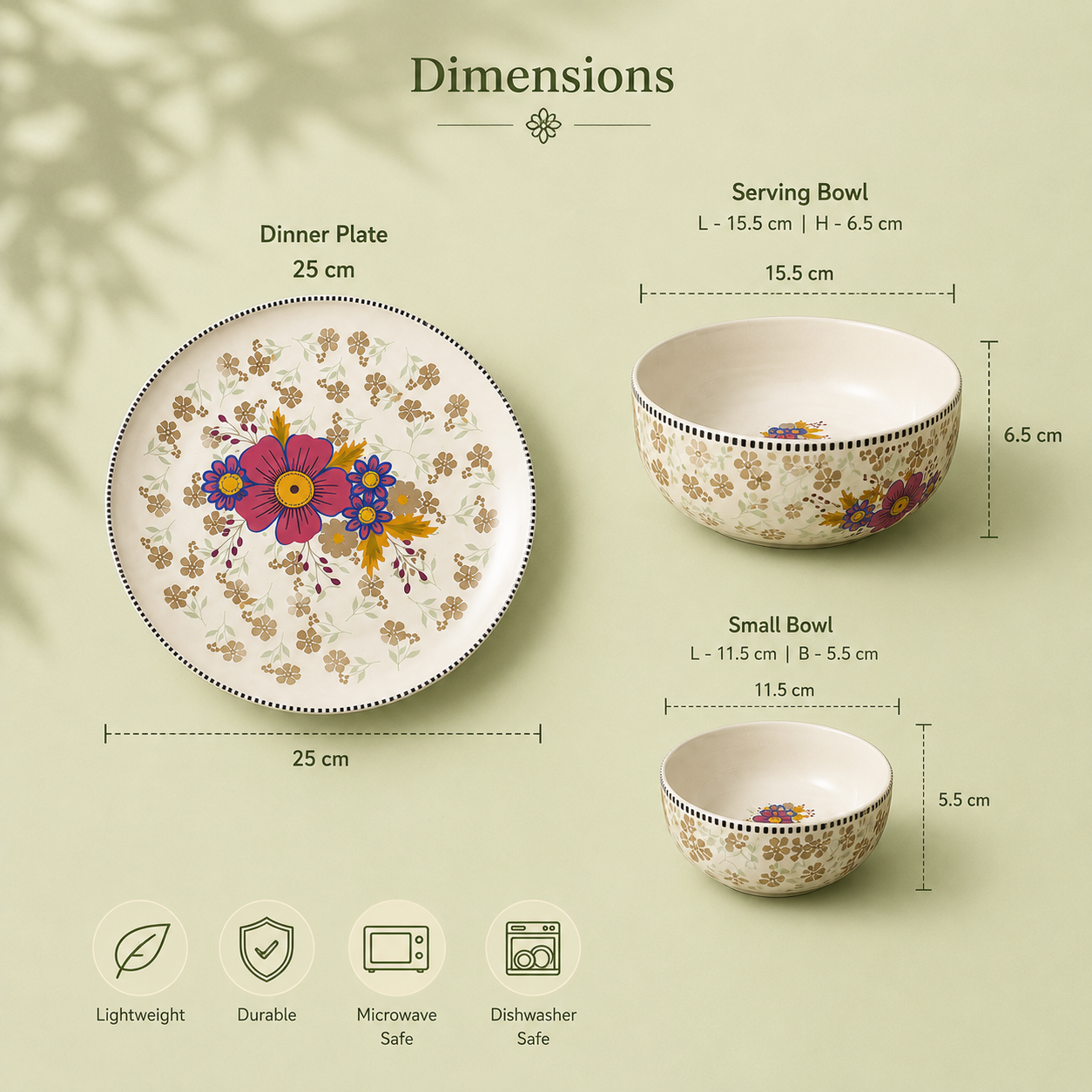 Floral White - Set of 14 Pcs Ceramic Dinner Set  - image 2