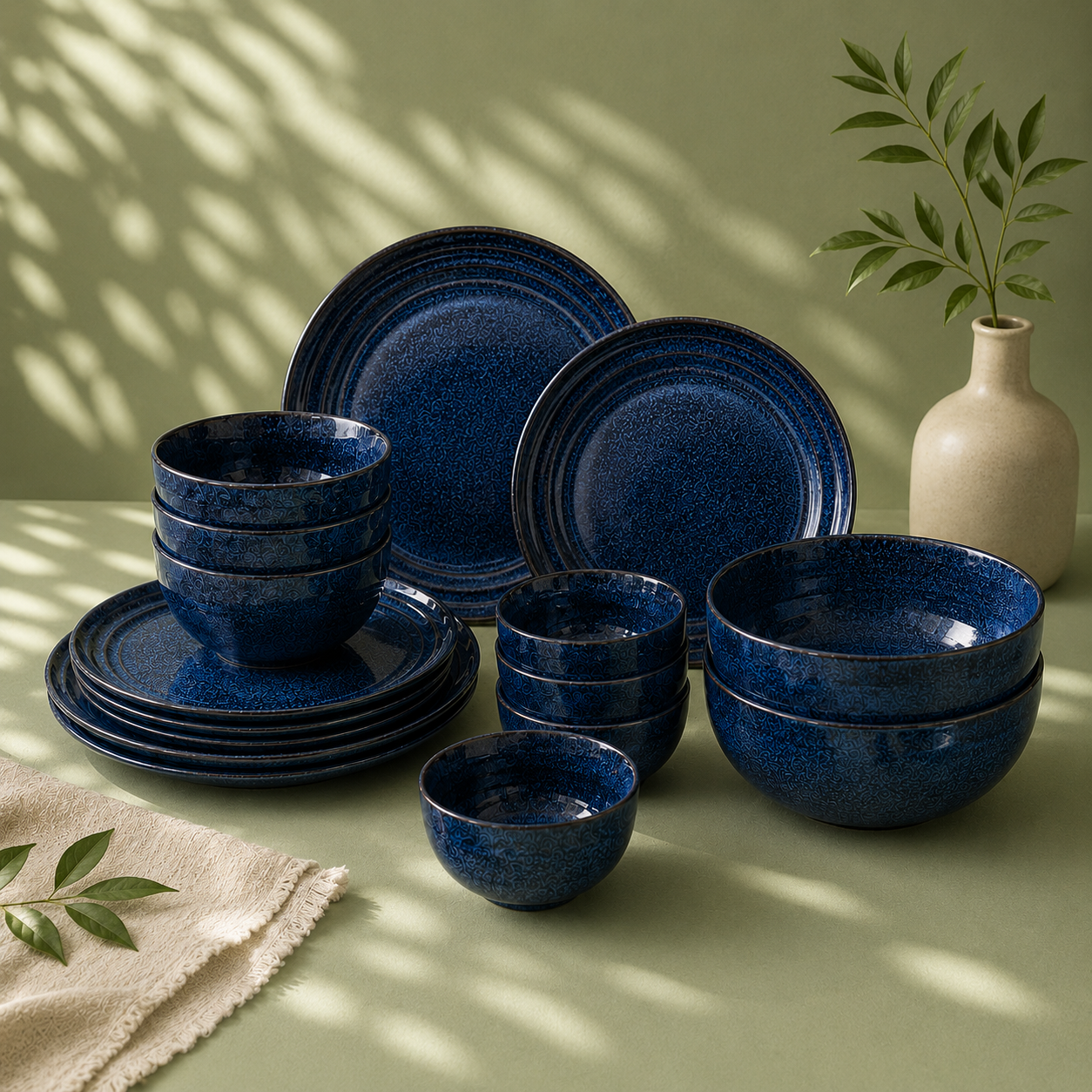 Blue - Set of 20 Pcs Ceramic Dinner Set  - image 1